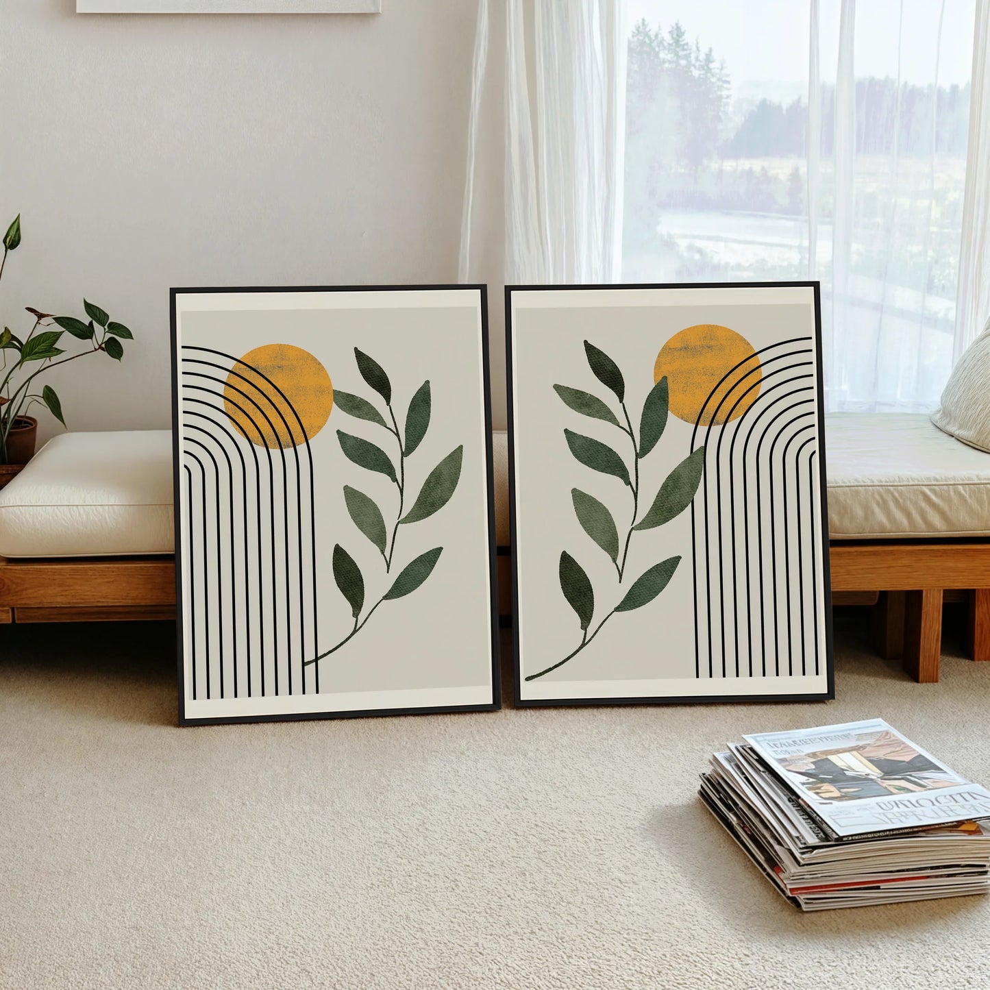 2 Frame-3-Abstract-Boho-Plant-Wall-43160976